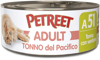 PETREET ADULT IN BRODO DI PESCE A51 - TONNO CON VERDURE 70G