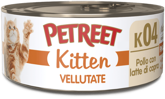 PETREET KITTEN VELLUTATE K04 - POLLO CON LATTE DI CAPRA 60G