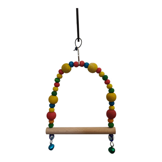 ALTALENA CON PERLINE IN LEGNO E CAMPANELLE