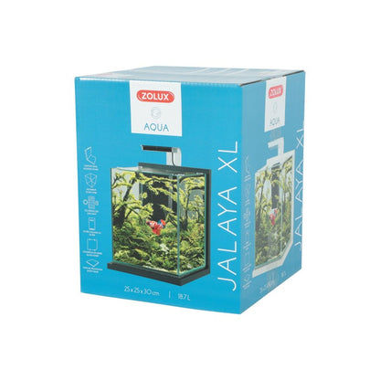 Zolux Jalaya XL Acquario in Vetro con Supporto Illuminazione Filtro 18,7 L GRIGIO ANTRACITE